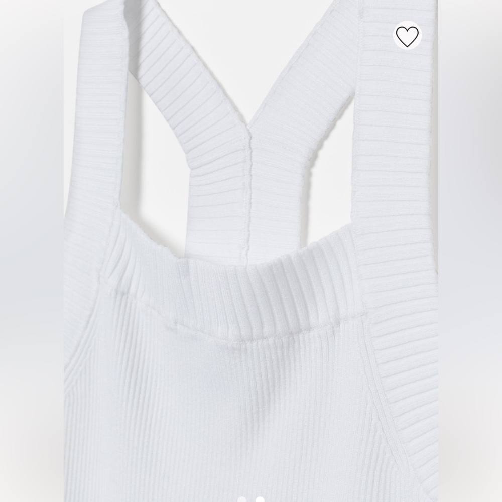 H & M White NWT Rib Knit Top size Large - Picture 7 of 17